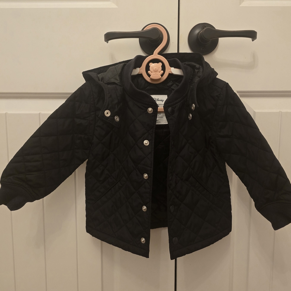 GAP Baby Black Quilted Rain Jacket
